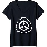 Womens SCP Foundation White Logo V-Neck T-Shirt