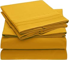 Mellanni Bed Sheet Set Brushed Microfiber 1800 Bedding - Deep Pocket, Wrinkle, Fade, Stain Resistant - Hypoallergenic