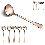 Rose Gold Soup Spoons, Kyraton 6 Pieces Stainless