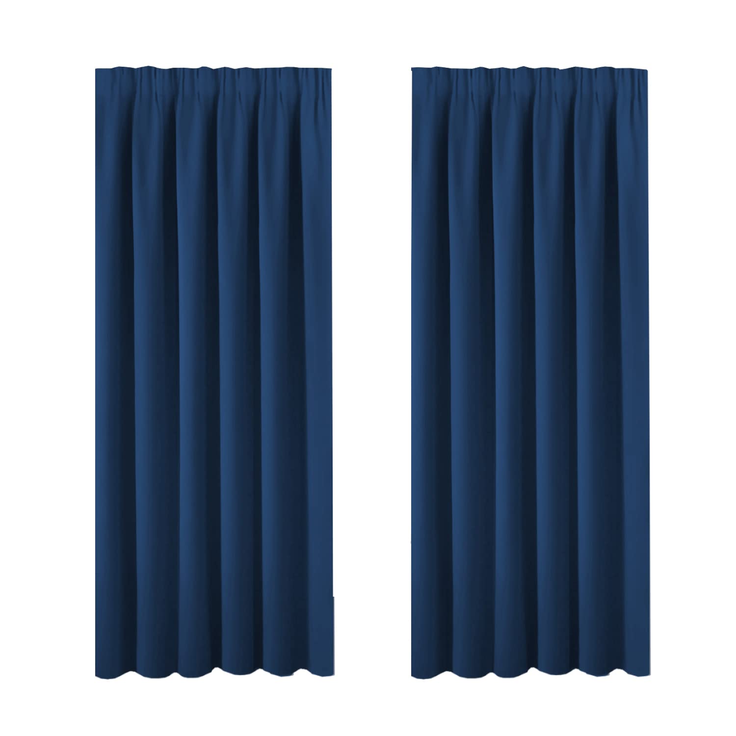 BellaHills Blackout Window Curtain Panels, Heat and Cold Blocking Drapes with Black Liner for Nursery, Thermal Insulated Draperies 46 x 72 Inch, 2 Panels, Navy