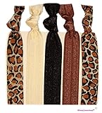 No Crease Hair Ties Cheetah Set of 5 - By Kenz Laurenz