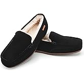 Parfeying Men
s Indoor Outdoor Sheepskin Moccasins Slippers Memory Foam Driving Style Shoes
