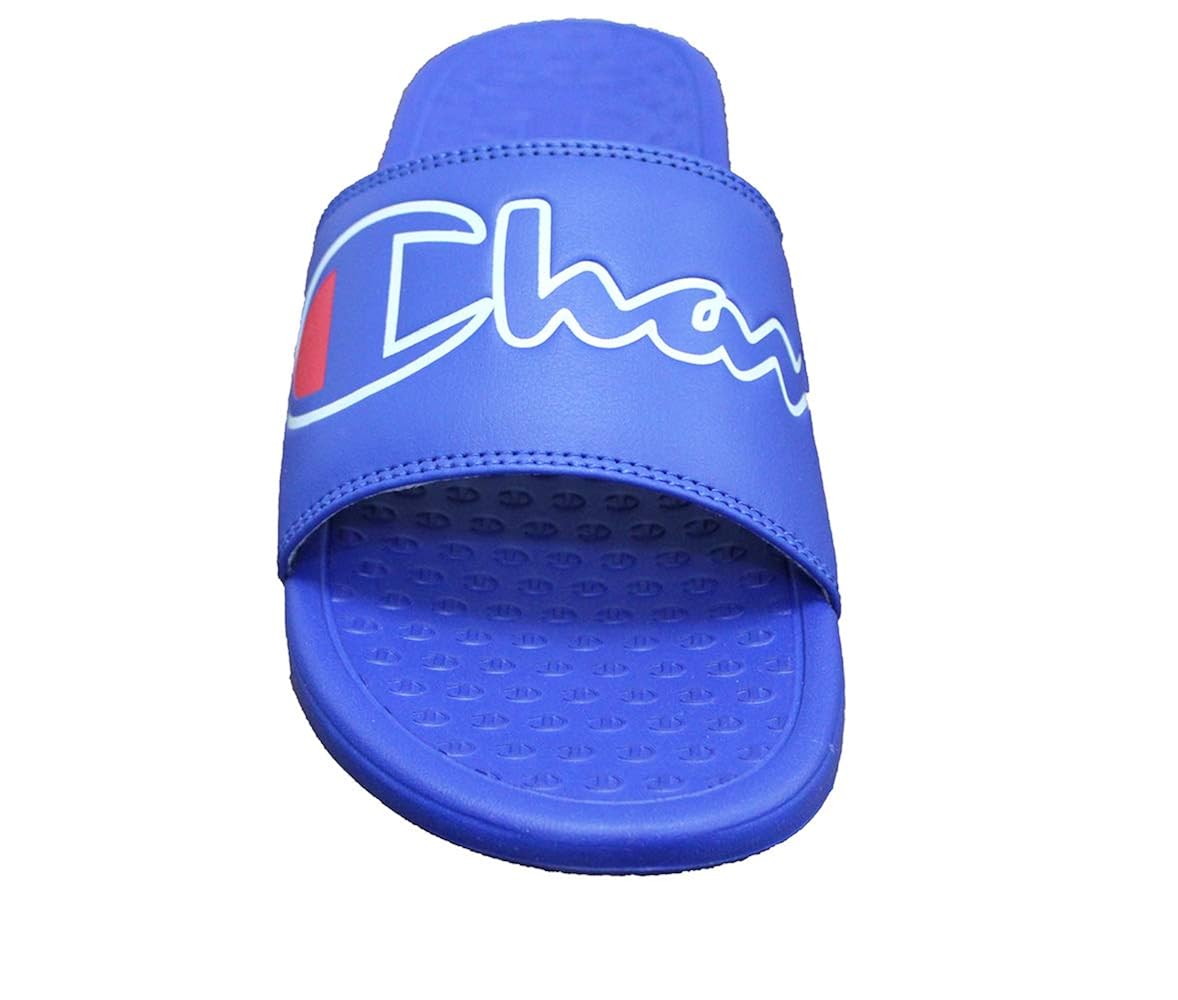 men's champion super slide split script slide sandals