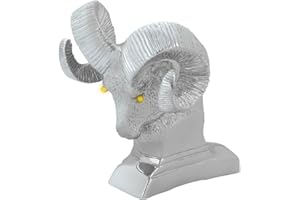 GG Grand General 48051 Chrome Ram's Head Hood Ornament with Illuminated Amber Eyes