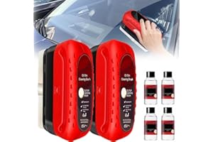 ODDMMO Automotive Oil Film Cleaning Brush 2.0, 2024 New Upgraded Glass Oil Film Remover Brush for Car, Glass Cleaning Board for Windshield, Hydrophobic Glass Coating for Car (Red with refill cleaner, 2pcs)