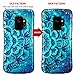Galaxy S9 Case, ZUSLAB Pattern Design Armor, Shockproof Rubber Bumper, Drop Resistant Heavy Duty Protective Cover for Samsung S9, 2018 (Blue Mandala)