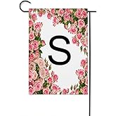 Gkyygk Garden Flag Monogram Letter S Double Sided 12x18 Inch Banners Welcome Yard House Outside Outdoor Summer Decoration