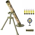 Mortar Launcher Playset for Kids 6-12 Years Old, Soft Foam Rocket Kids Play Set with 5 Safety Foam Shells for Boys and Girls (Five Shells Yellow)