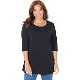 Catherines Easy Fit 3/4-Sleeve Scoopneck Tunic | Women's Plus Size