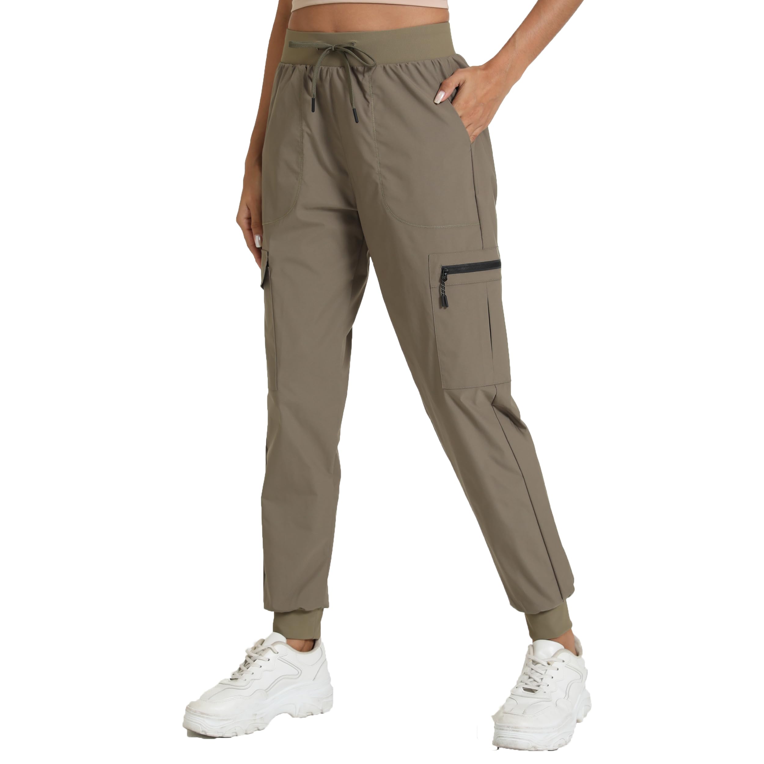 Photo 1 of **DIRT**Haowind Cargo Pants for Women with Pocket Workout Athletic Joggers Lightweight Casual Travel Outdoor Camping Hiking Pants(Khaki XXL)