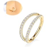 AROWRO Double Hoop Nose Ring Conch Helix Rook Earrings Surgical Steel Gold Sleeper Earring Daith Cartilage Tragus Piercing Jewelry Septum Clicker