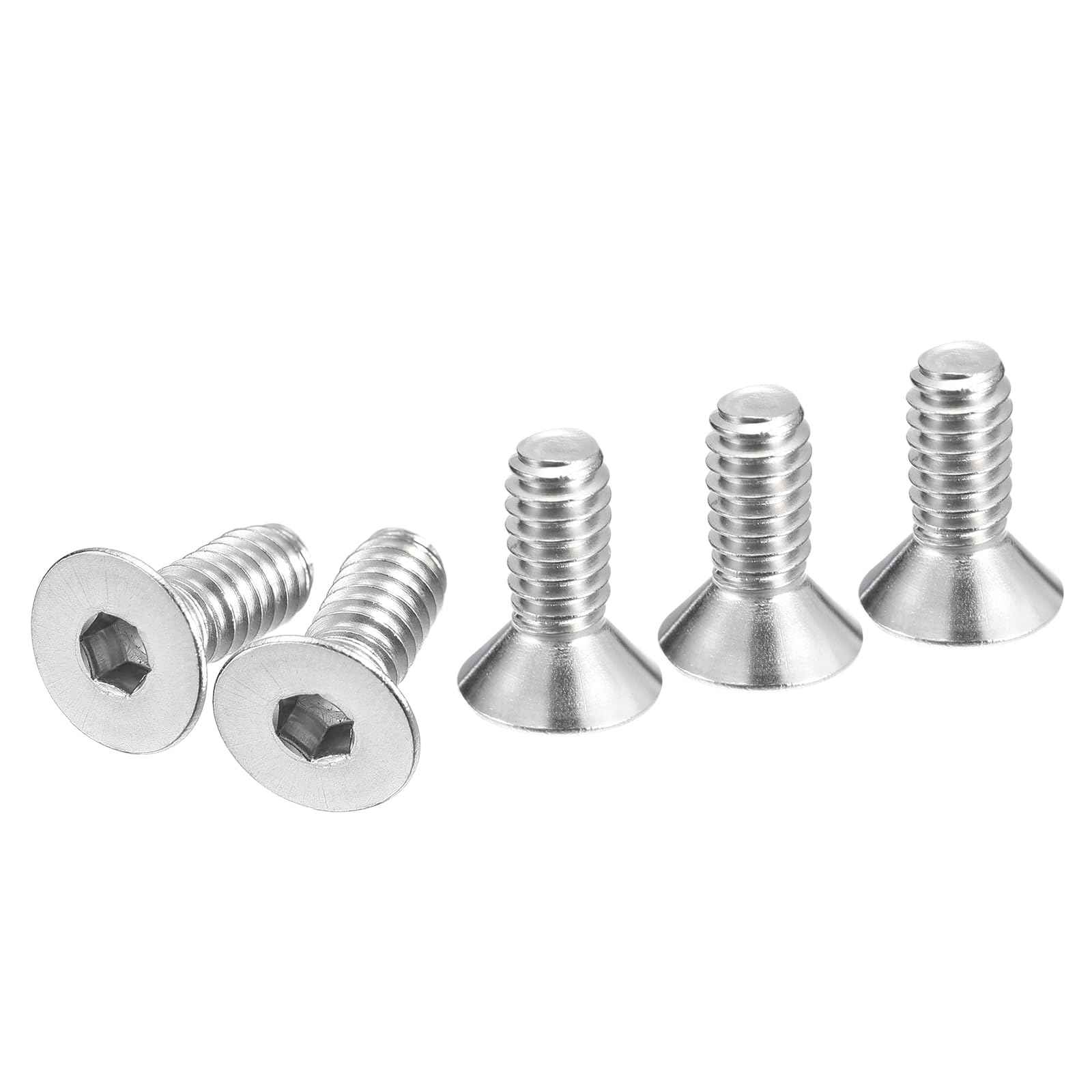 DTGN 1/4-20 x 5/8" Flat Head Socket Cap Screws, 30 Pack 304 Stainless Steel Hex Socket Flat Head Screws, Full Thread, Countersunk Bolts
