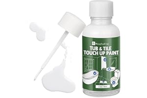 SHANGTIANFENG Universal Gloss White Touch Up Paint for Ceramic/Porcelain/Tile - Repair Pen Works on Kitchen Backsplash, Shower Walls, Counter Edges - No Primer Needed, Dries in 20 Minutes（1.5 Oz