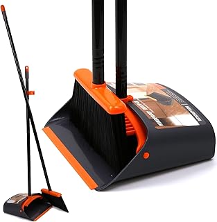 Tiiante Besen Schaufel Kehrbesen und Kehrschaufel Kehrset Kehrgarnitur Schaufel Besen mit Langem Stiel 120cm mit ausziehbarem Besen