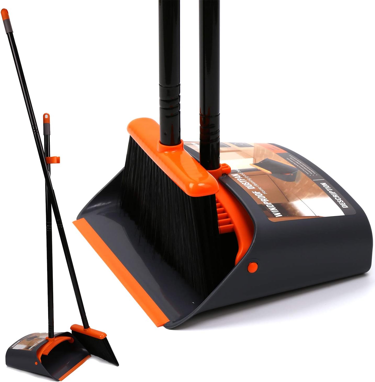 Tiiante Besen Schaufel Kehrbesen und Kehrschaufel Kehrset Kehrgarnitur Schaufel Besen mit Langem Stiel 120cm mit ausziehbarem Besen