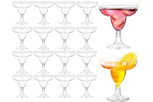 AXIM Plastic Margarita Glasses, 24 Pcs 5 oz Clear Cocktail Glass for Cinco de Mayo,Taco Party, and Mexican Decoration,Party G
