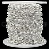 CleverDelights Ball Chain Spool - 30 Feet - 1.5mm Ball (Small) - Shiny Silver Color - 10 Meters