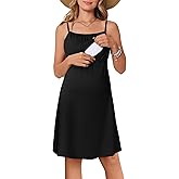 Ekouaer Womens Sleeveless Nursing Dress Summer Breastfeeding Dresses Adjustable Strap Maternity Clothes