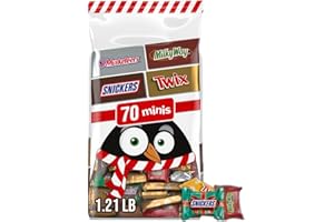 MARS SNICKERS, TWIX, MILKY WAY & 3 MUSKETEERS Minis Milk Chocolate Candy Variety Pack, Individually Wrapped Christmas Candy Stocking Stuffers, 70 Ct Bulk Bag