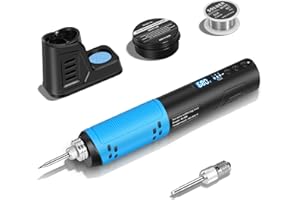 AUCANLA Cordless Soldering Iron Kit, Portable Soldering Iron Pen with Digital LED Screen Display, Adjustable Temperature 392-842°F, USB Rechargeable Soldering Gun kit with LED Spotlight
