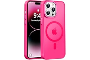 Newfuture Designed for iPhone 14 Pro Max Case with Magnetic [13 FT Military Drop Protection] [Compatible with Magsafe] Slim Translucent Matte Shockproof with Anti-Fingerprint Phone Case, Hot Pink