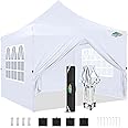 COBIZI 10x10 Pop Up Canopy with 4 Sidewalls, Pop up Tent 10x10 for Parties, Backyard, Commercial, Waterproof and Portable Instant Shelter UV50+ Ez Outdoor Canopy Gazebo with 4 Sandbags