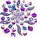 50PCS Special Effect Different Shapes Mirror AB Gems Sew On Rhinestones Faceted for Handicrafts Clothing Dress Decorations (Purple)