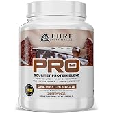 Core Nutritionals PRO Protein Blend, Death By Chocolate, 2 lb | 26g Protein, Whey Protein Blend, MCTs, Digestive Enzymes, Sustained Release Protein, Muscle Recovery Support