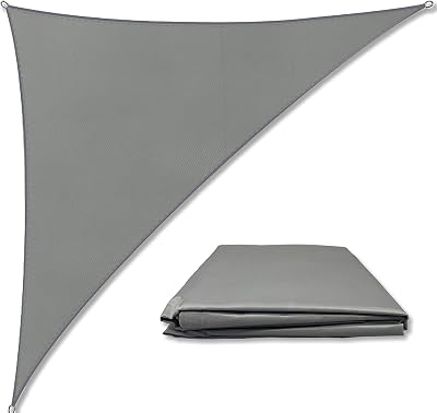 Sowoxdme Triangle Sun Sail Shade 3m x 3m x 4m Waterproof Grey Garden Canopy