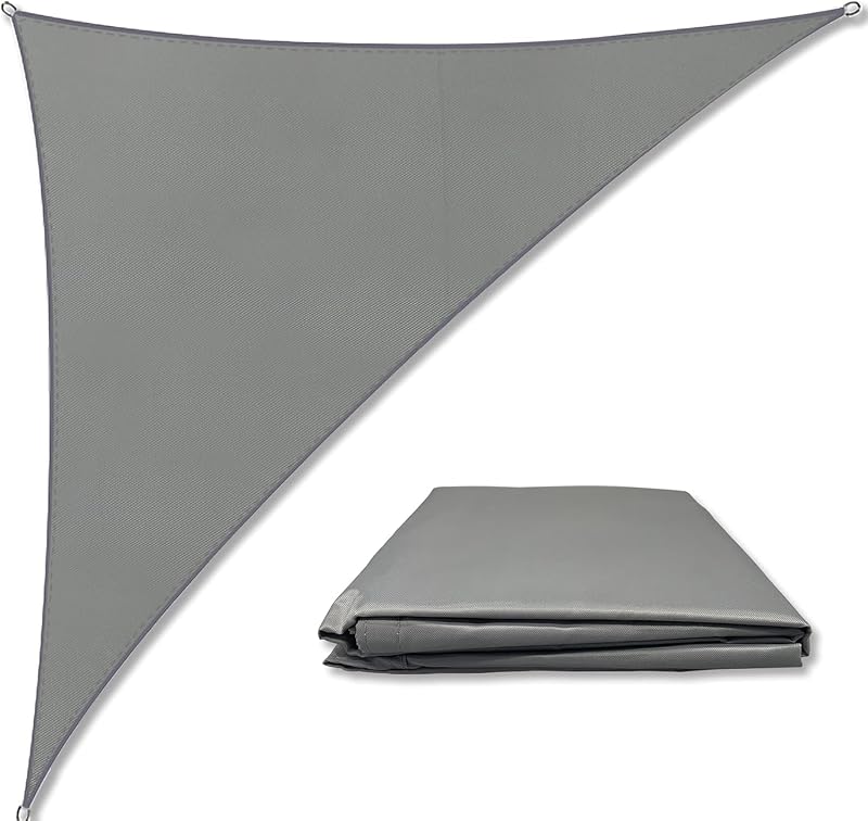 Sowoxdme Triangle Sun Sail Shade 3m x 3m x 4m Waterproof Grey Garden Canopy