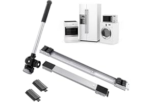 MAJHULLA Extendable Furniture Appliances Rollers with Furniture Lifter, Mover Tools 24 Rollers & Brake Equipment for Heavy Washing Dryer Machine Refrigerator Mobile Wheels Strong Base Stand Hold 660 lb Grey