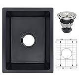 Lonsince Small Black Bar Sink 14 X 18 inch,Bar Sink