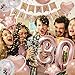 30th Birthday Decorations - 40 Inch 30th Number Balloons Birthday Decorations Pink and Gold Happy Birthday Banner With Rose Gold Tinsel Foil Fringe Curtains Party Decorations
