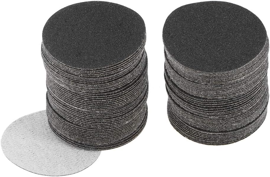TA-VIGOR 100Pcs 50mm Wet and Dry Sanding Discs, 180 Grit 2 Inch Hook and Loop Sandpaper Electrostatic Sand Planting Silicon Carbide Sanding Discs