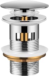Hapilife Modern Brass Pop Up Waste Slotted Basin Sink Plug with Overflow view 1
