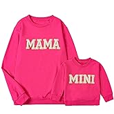 Winioder Mommy and Me Matching Outfits Letter Print Crewneck Pullover Sweatshirt Long Sleeve Shirt Tops Baby Clothes