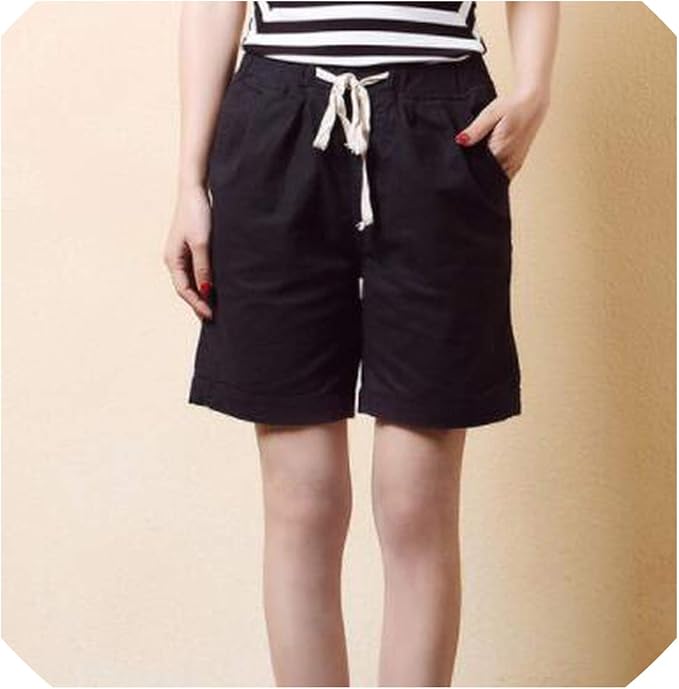 Women Summer Shorts Loose Cotton Linen Short Trousers High Waist Shorts