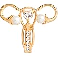LPYO Uterus Ovary Pin for Women Personality Female Body Organ Uterus Ovary Brooch Pin Feminist Medical Symbol Female Organ Gynecologist Nurse Gift Jewelry Brooch Pins