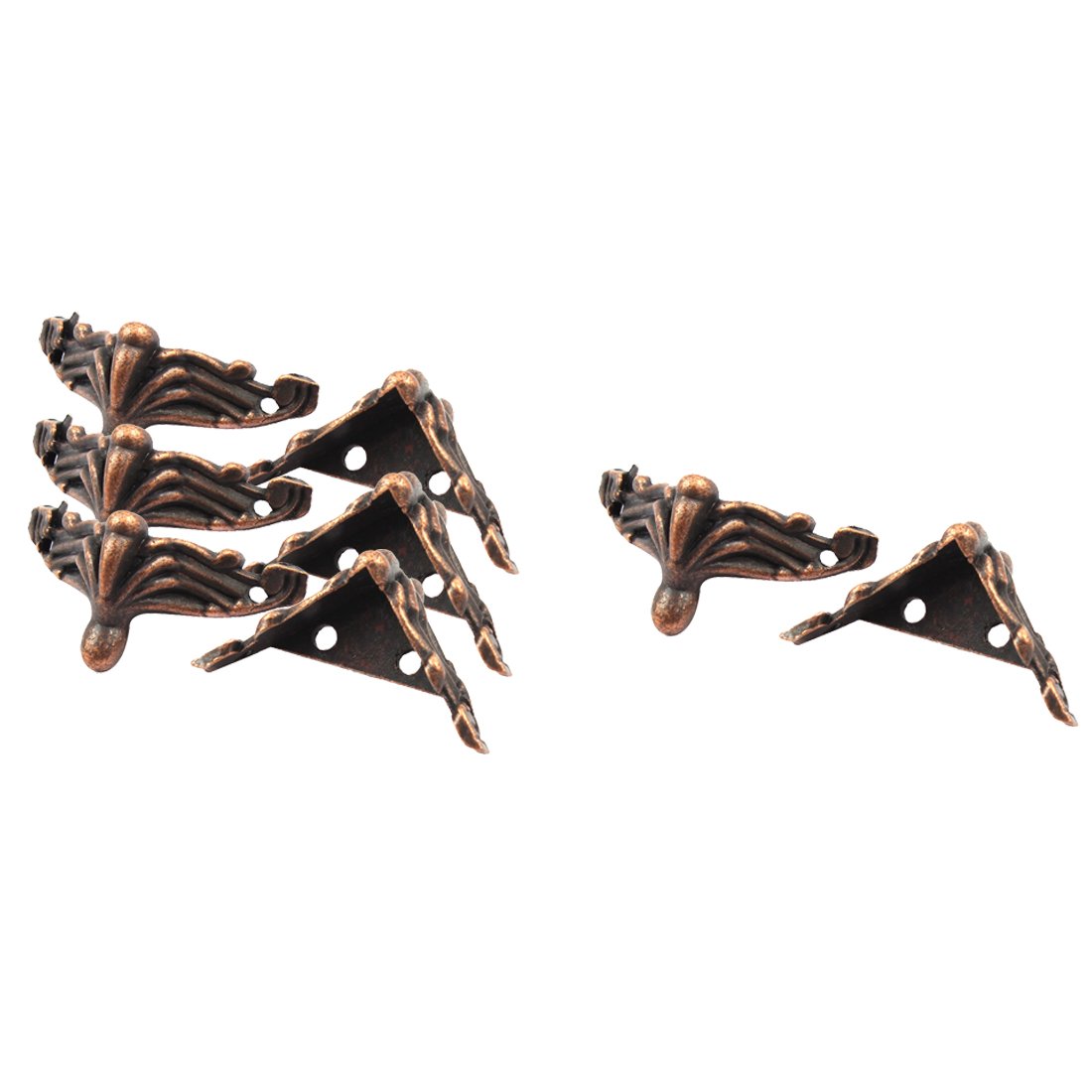 sourcingmap Metal Table Classical Vintage Style Decoration Corner Protector 8pcs Copper Tone