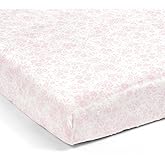 Lush Decor Garden of Flowers Soft & Plush Fitted Crib Sheet, 52"x 28", Pink