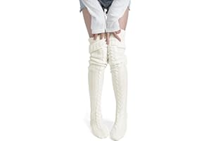 Pcavin Women's Thigh High Socks Over the Knee Cable Knit Boot Socks, Long Warm Fashion Leg Warmers Winter