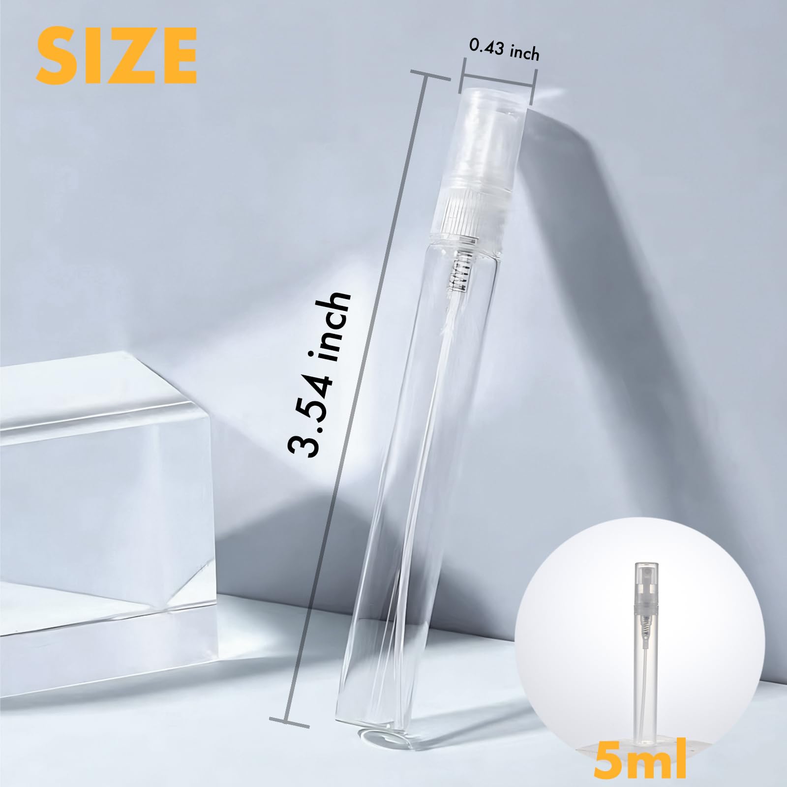 Mini Perfume Sample Bottles, 10 Pack 5 ml Plastic Small Perfume Spray Bottle, Fine Mist, Portable Perfume Travel Refillable Bottle, 2025 Upgraded atomizer sprayer for perfume, Clear