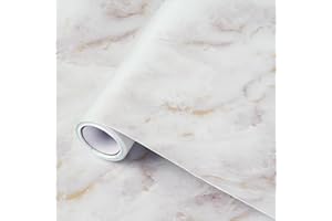 rabbitgoo Marble Contact Paper for Countertops, Self Adhesive Peel and Stick Wallpaper, Removable Kitchen Counter Top Contact Paper for Old Furniture, Gold Matte Granite, 17.5 x 78.7 Inch