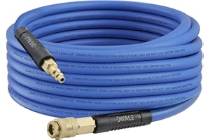 Hybrid Air Hose 1/4 Inch ID 25FT Air Compressor Hose 300 PSI Heavy Duty Kink Resistant PVC Rubber Air Line 1/4 Brass Quick Co