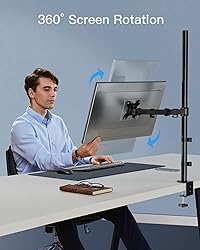 HUANUO Single Monitor Stand Desk Mount, Extra Tall