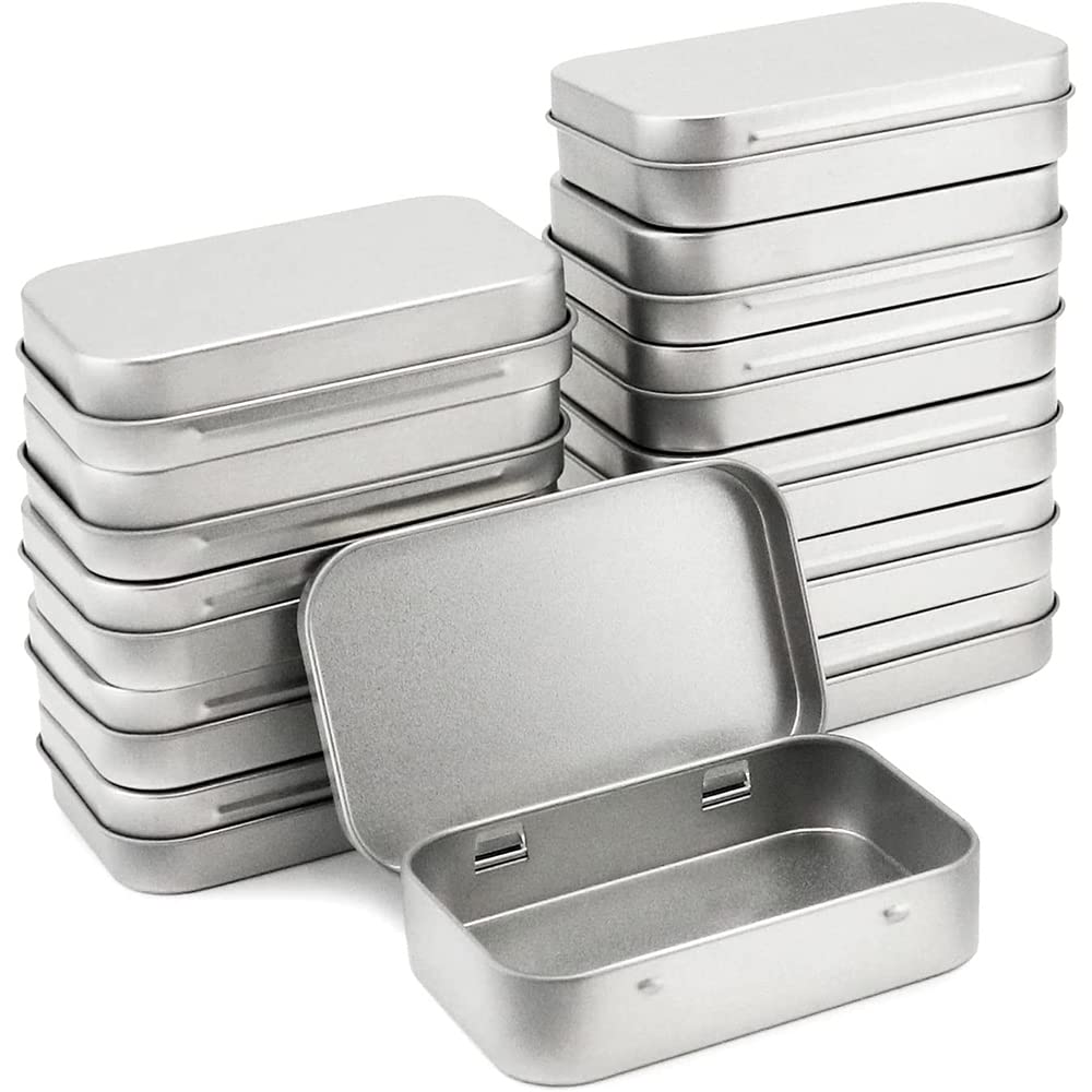 SECALIFE 12 Pack Metal Storage Tin Box with Lid, Rectangular Empty Tins Container with Lids, Mini Portable Storage Box for Key, Candy, Coin, Earrings, Home Organizer