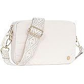 Toptime Quilted Crossbody Bags for Women, Nylon Shoulder Bag with Adjustable Guitar Strap Lightweight Puffer Travel Purse