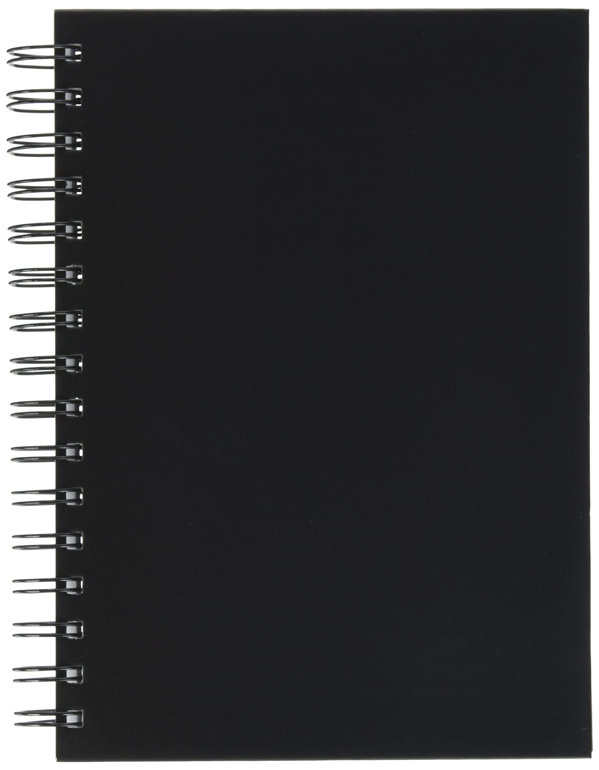 Honsell Sketchbook with Spiral Binding Hard Cover, DIN A5 Portrait, 100 Sheets, 110 g/m², Pure Cartridge Paper, Eraser, Acid and ageing-Resistant, Black White