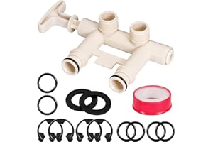 GUOJINJISM 7129871 Water Softener Bypass Valve with Threaded Adapters, Water Softener Parts, Replaces WS15X10012, 3437, 3437299 and 42-3437, Compatible with Kenmore, GE, Whirlpool, Morton, NorthStar, EcoWater