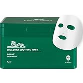 VT COSMETICS CICA Daily Soothing Mask, 30 Sheet | For Sensitive Skin, Centella Asiatica &amp; Triple Hyaluronic Acid, Hydrating Korean Sheet Mask
